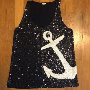 Amazing JCrew sequin anchor tank